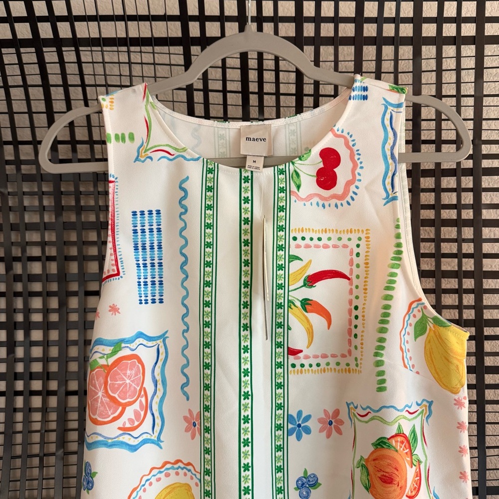 Anthropologie Maeve Sleeveless Fruit Print Shift Mini Dress - Picture 4 of 8